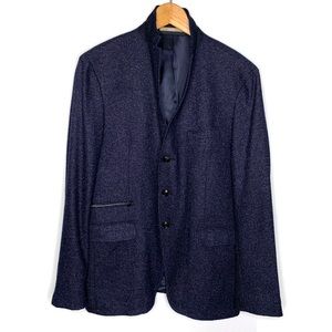 PAOLONI Men’s Blue Wool Blend 3 Buttons Sport Jacket Blazer Size 52